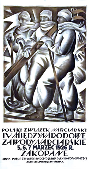 Afisz IV Miedzynarodowych Zawodow Narciarskich w Zakopanem 1926 r