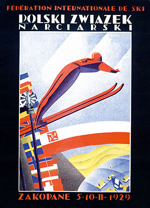 Okladka programu miedzynarodowych zawodow narciarskich FIS w Zakopanem 1929 r