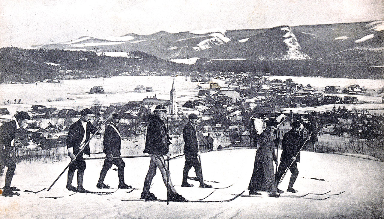 Pocztowka Na Podhalu. Sport na „Ski z 1908 r